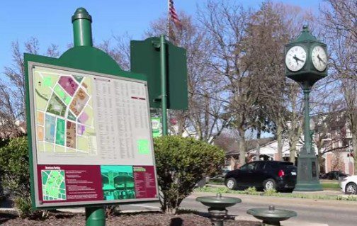 Display of Jbond or diebond material as map hanging in public spaces reflecting durability and longevity